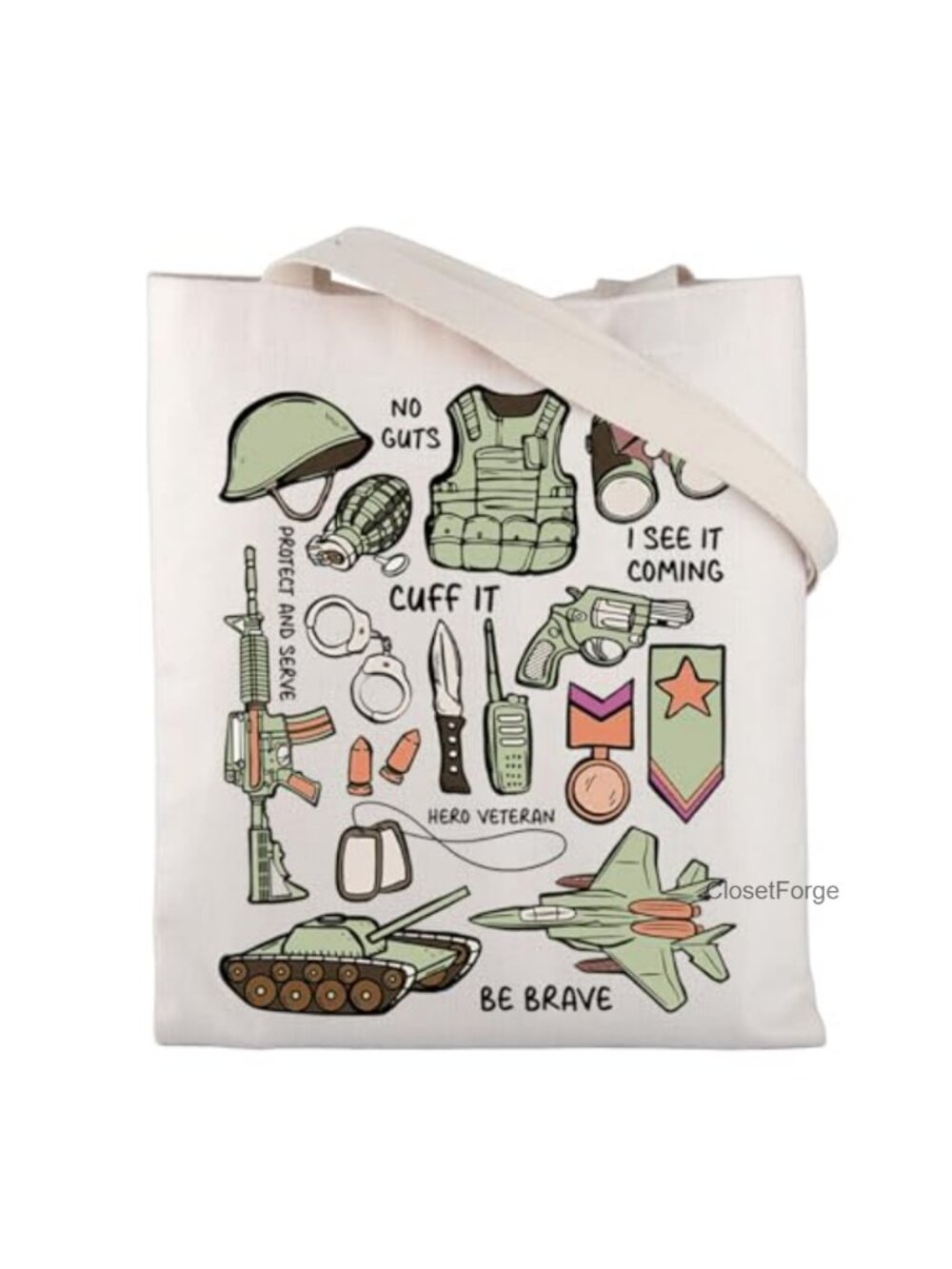 Waterproof Polyester Army Tote Bag Reusable Shopping Beach Bag